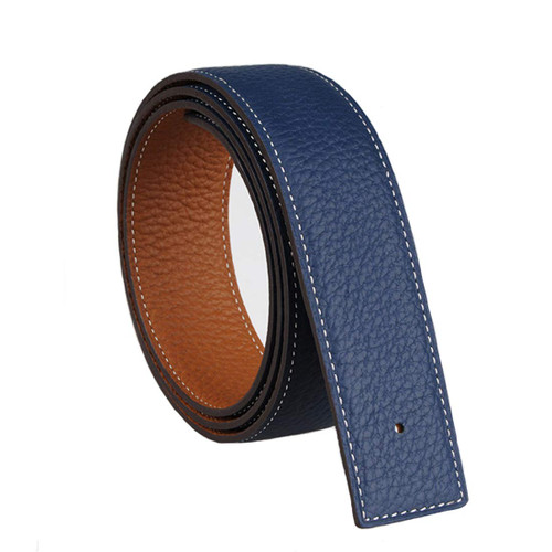 Vatee's Reversible Genuine Leather Belts For Men/Women Replacement Belt Strap Without Buckle 1.5"(38mm) Wide 39"(100cm) Long Earth Yellow & Dark Blue