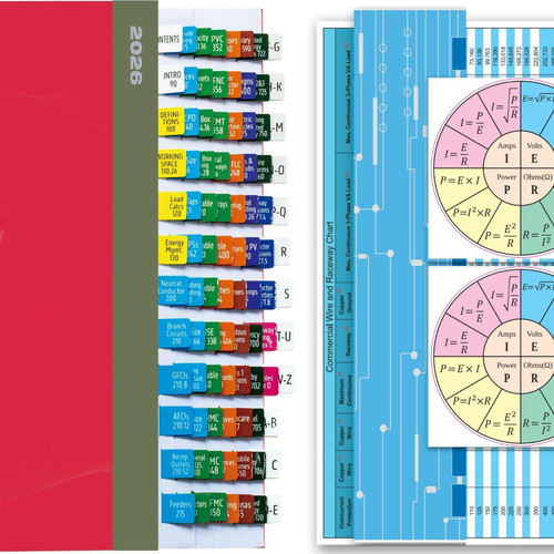 Index Tabs for NEC 2026 Electric Code Book