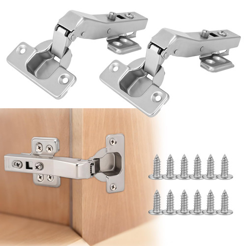 HBL' 2 Pack 45° Corner Cabinet Hinges, 45 Degree Angled Hinge Replacement for Diagonal Wall Cabinets, 35MM European Soft Close Hinges for Frameless Doors