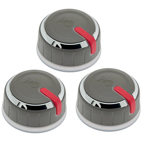 ORIGPARTS 66753 Lighted Main Burner Control Knobs for Weber Genesis II LX Series (Model Years 2017 and Newer), OEM Replacement Parts, Control knob kit Set of 3
