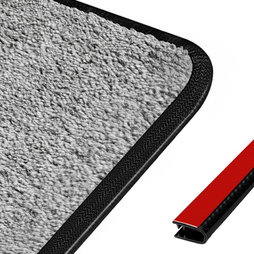 Carpet Edge Trim, Trim Lock Carpet Binding, Self Adhesive Edge Protector for Area Rug, Black Color, 20Ft, PVC Material