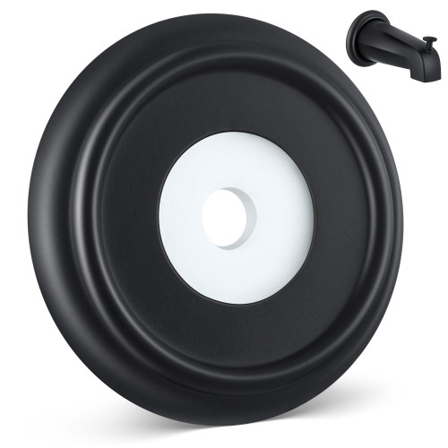 Dreyoo Metal Tub Spout Cover Ring with Foam Gasket, Black