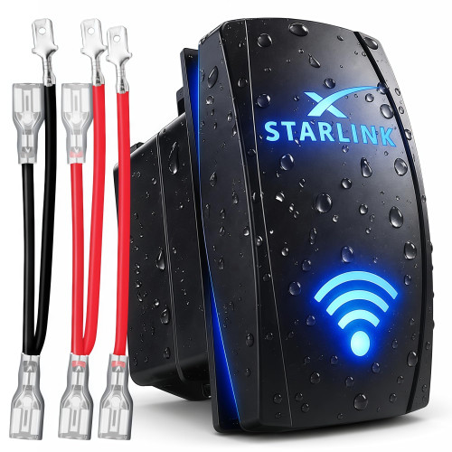 Starlink Rocker Switch Compatible with Starlink Mini/GEN1/GEN2/GEN3, 5 Pin SPST Waterproof ON/Off Toggle Switch 20A 12V with Wiring, Satellite Dish Signal Control Switch for RV Boat Car Truck Marine