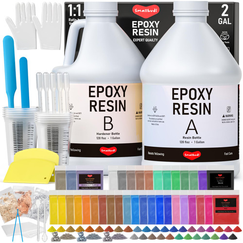 Smallbudi 2 Gallon Crystal Clear Epoxy Resin, Casting Resin for Beginners