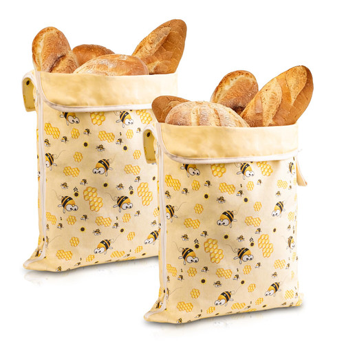 Zackoo Beeswax Bread Bag for Homemade Bread and Sourdough, Reusable Linen