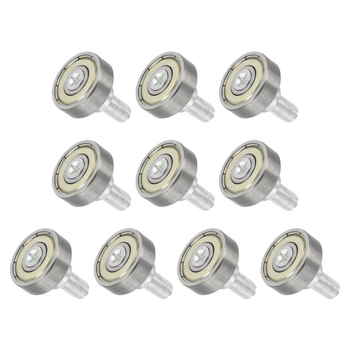 uxcell 10 PCS Drawer Rollers 19mm x 6mm Wheel 6mm Step, Steel Bearing Roller Drawer Pulley Bearing Replacement Wheels for Windows Sliding Door Track Guide, M6 x 10mm Thread