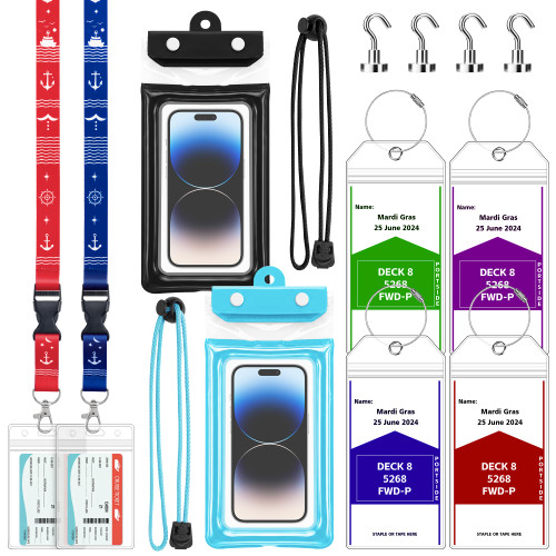 SEAVILIA Cruise Essentials 2026, Cruise Must Haves Kit, Cruise Luggage Tag Holder, Lanyards, Waterproof Phone Pouches, Magnetic Cruise Hooks, Travel Essentials