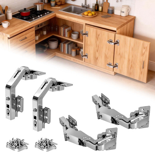 180° & 135° Full Overlay Corner Cabinet Hinges for Lazy Susan Bifold Doors
