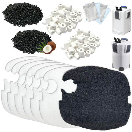 beaufan 16-Set Aquarium Filter Replacement Media Compatible with SUNSUN Canister Filters HW-304A/304B, 404A/404B, 704A/704B and 3000,Polar Aurora 525 GPH
