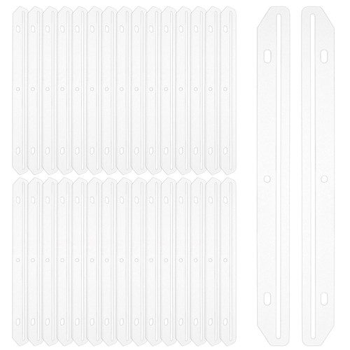 Sekonow 32Pcs 3 Hole Punched Magazine Holder, Magazine Organizer for Storage, 3 Ring Binder Insert Strips Magazine File Holder for Collectors, Translucent