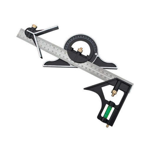 Stainless steel t square ruler Adjustable sliding combination Square Square Ruler & Protractor Level Measure Measuring Set 4-Piece 12" 4R Combination Square