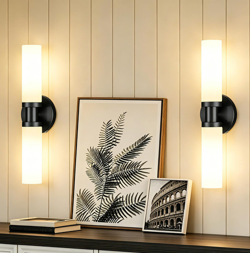 Rayogale Black Wireless Battery Operated Wall Sconce with Remote Control