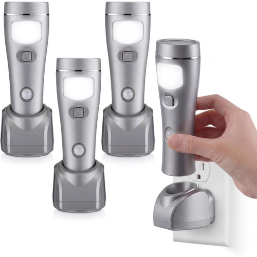 Enhon 2 Pack 4 in 1 LED Emergency Lights for Home Power Failure,Silver