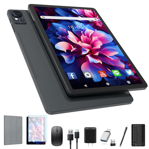 Tablet 11 inch Android 15 Tablet, 16GB RAM,128GB ROM 1TB Expand, 4G LTE & 5G WiFi Tablets, Octa-Core, 21MP Camera, 8000mAh, GPS, Tablets with Keyboard, Mouse, Case & Protective Film, 2026 Gemini AI