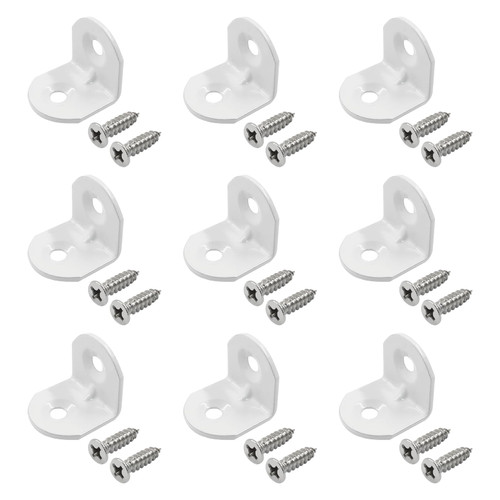 Rierdge White Corner Brace L Bracket, 40 Pcs, 0.75x0.75x0.73