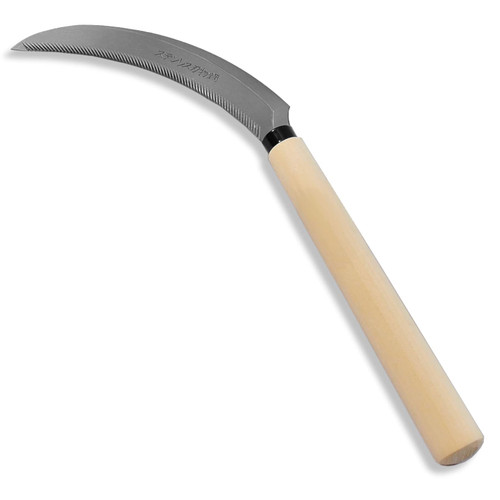KAKURI Serrated Sickle Garden Tool 6.7", Weeding Tool Sickle for Weeding, Harvesting, Repotting, Stainless Steel Blade