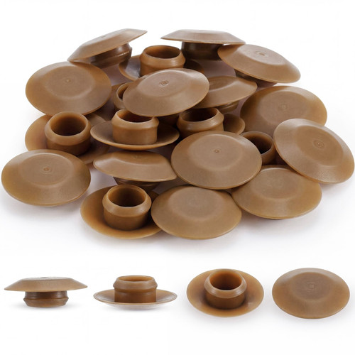 20 Pcs Door Threshold Screw Covers, Adjustable Sill Cap Plugs, Light Oak