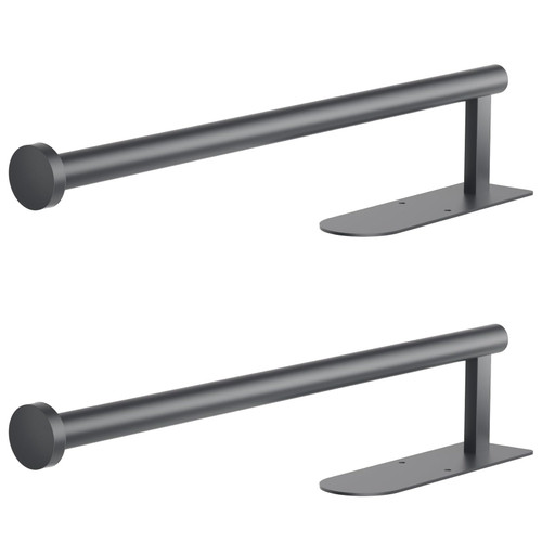 Paper Towel Holder, Self Adhesive or Screw Mounting, 2Pcs Grey Wall Mount SUS304 Stainless Steel Paper Towel Holder Under Cabinet for Kitchen, Counter, Cabinet, Bathroom
