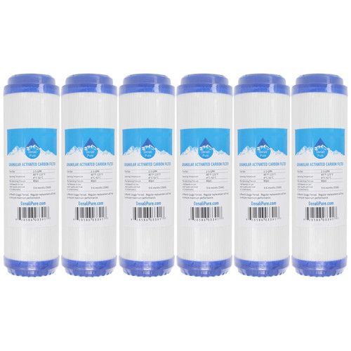 6-Pack Replacement for GE GX1S01R Granular Activated Carbon Filter
