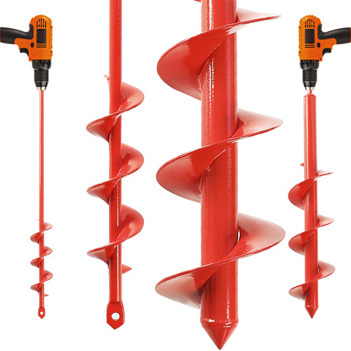 MAXCCINO Auger Drill Bit for Planting Set of 2, Garden Ground Earth Spiral Drill Bit for 3/8" Hex Drive Drill, for Post Hole Digger Bulb Bedding Digging Plant Rapid Planter