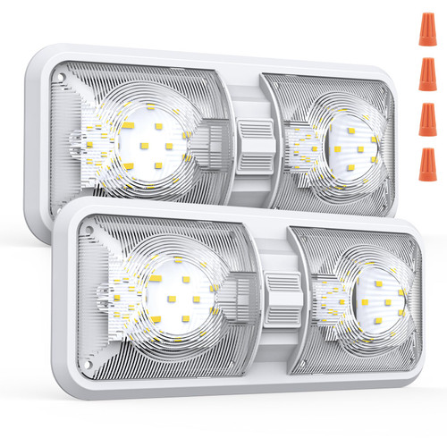 Aaleds RV Lights Interior, 12 Volt Led Lights 1000LM, Camper Lights 8W, RV Led Lights Interior Fixtures 12V, RV Ceiling Dome Light with Switch for RV/Camper/Trailer/Boat/Car (Natural White, 2Pack).