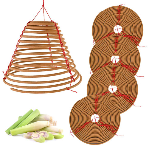 Hanging Citronella Incense Coil - Long Lasting 36 Hours Burn,5 Pack (7")