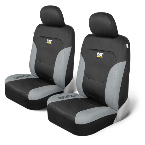 Caterpillar Flexfit Automotive Seat Covers for Cars Trucks and SUVs (Set of 2) – Black Seat Covers for Front Seats, Seat Protectors with Gray Honeycomb Trim, Auto Interior Covers Caterpillar Flexfit Automotive Seat Covers for Cars Trucks and SUVs (Set of 2) – Black Seat Covers for Front Seats, Seat Protectors with Gray Honeycomb Trim, Auto Interior Covers
