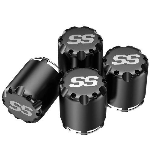 CLUBRALLY SS Golf Cart Wheel Center Caps-4 Pack,Fits EZGO,Club Car,Yamaha - 2.75" Black Hub Caps for 8, 10, 12 inch Rims,Push-in Style,Height 3.21"