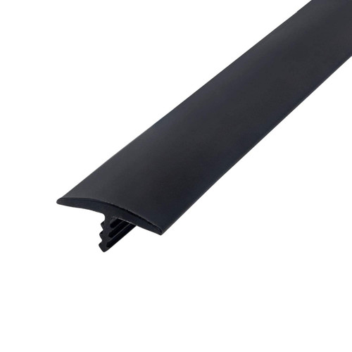 25 Ft Black 3/4" Flexible T-Molding Trim,Plastic Center Barb Tee Moulding