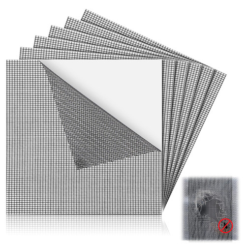 CroBlissful 6 Pcs Screen Patches 12" X 12" Black Fiberglass Mesh