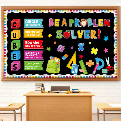 Pajean Math Bulletin Board Mathematics Cubes Classroom Decor