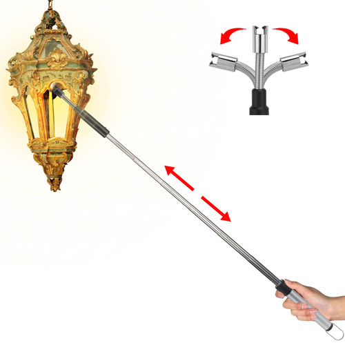 Long Lighter, USB Rechargeable Electric Arc Lighter Retractable Length (11.4in-27.55in), Lgnition Port Can be Rotated 360°, Lighters Suitable for Lighting Candles, Barbecues, Fireplaces