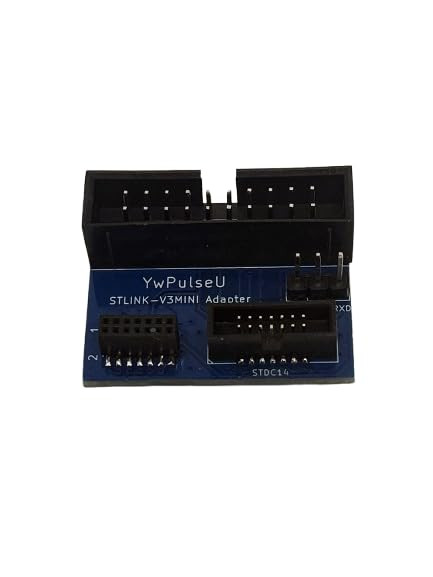STLINK-V3MINIE Adapter Board - Compact STDC14 Interface Converter for ST-LINK V3 Debug Probes, Supports SWD/JTAG Signal Protection & Flat Ribbon Cable (33x25.5x1.1mm) Integrated circuit modules
