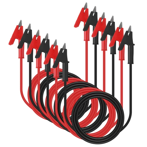 UMLIFE 6PCS Dual-Ended Alligator Clip Test Leads,15A Test Lead Wire Cable with Insulators Clips,Test Flexible Cable with Protective Jack Copper Clamps for Electrical Testing 3.3 ft/1m