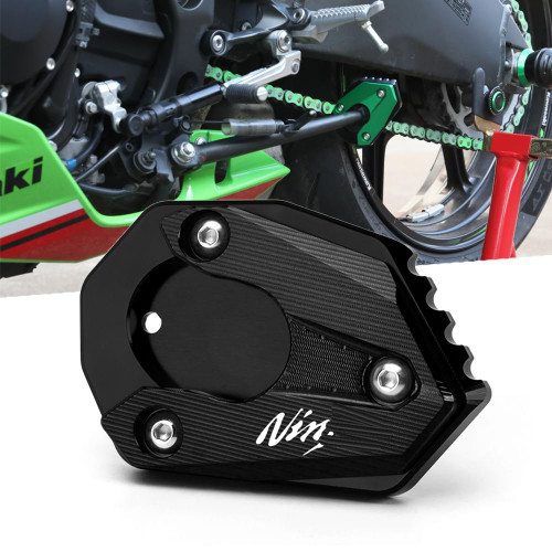 Velospeed For Ninja650 2017-2022 Ninja 1000 1000SX 2018-2022 Ninja300 2013-2020 Motorcycle CNC Support Extension Plate Kickstand Side Stand Pad ninja 650 Accessories (black)