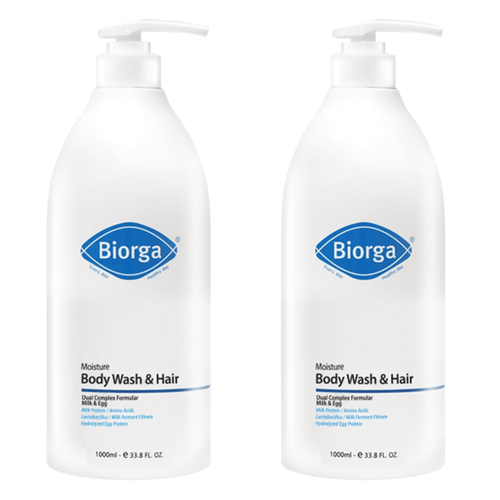[바이오가 본사정품] Biorga 바이오가 순한제품 모이스춰 바디워시&헤어 Body wash & Hair 1000ml, 1L, 2개/[Biorga Genuine Product] Biorga Gentle Product Moisture Body Wash & Hair 1000ml, 1L, 2 Packs