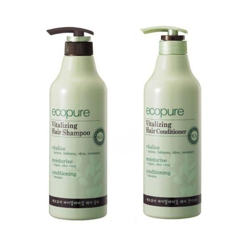 에코퓨어 바이탈라이징 헤어 샴푸 700ml + 컨디셔너/Eco Pure Vitalizing Hair Shampoo 700ml + Conditioner