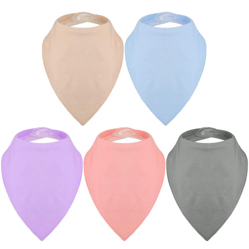 Janmercy 5 Pack Adult Drool Bandana Bibs Soft Large Absorbent Bibs Set