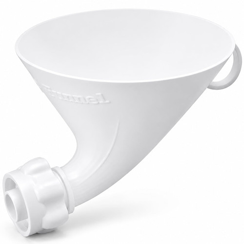 BBTO RV Water Inlet Funnel 3.4 Inch Wide Mouth Fresh Filler, Loop, White