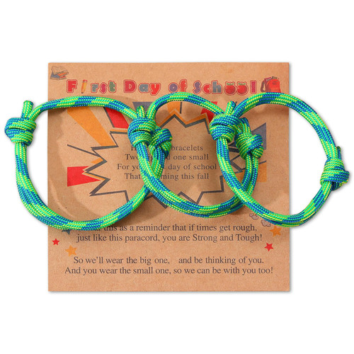 Blinket First Day of School Parent-Child Bracelets - Adjustable High-Strength Paracord Matching Bracelets, Back to School Gifts,Parent-Child Interaction Gifts,