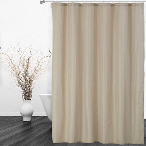 CAROMIO Hotel Quality 100% Waterproof Fabric Shower Curtain or Liner with Magnets for Bathroom, Tan, 72 x 78 inches