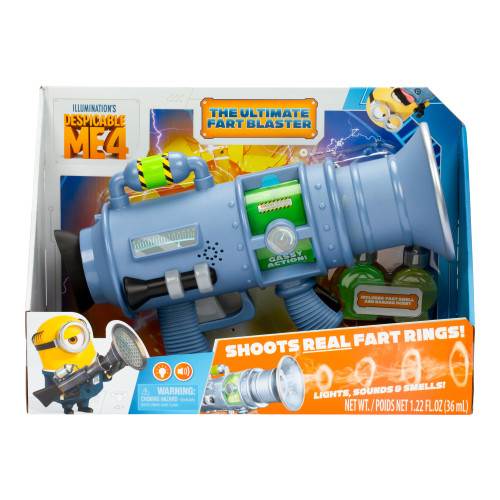 Minions Despicable Me 4 Ultimate Fart Blaster Toy - Shoots Real Fog Rings | 15 Hilarious Sound Effects | Lights Up & Banana/Fart Scents | Includes 2 Scent Formulas | Great Gag Gift for Kids Ages 4+ Minions Despicable Me 4 Ultimate Fart Blaster Toy - Shoots Real Fog Rings | 15 Hilarious Sound Effects | Lights Up & Banana/Fart Scents | Includes 2 Scent Formulas | Great Gag Gift for Kids Ages 4+