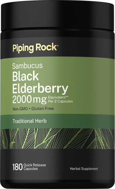 Piping Rock Black Elderberry Capsules | 180 Count