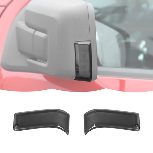 RT-TCZ Smoked Black Rearview Mirror Turn Signal Light Cover Trim Decoration Exterior Accessories for Ford F150 2021-2025