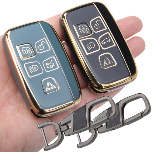 CHENZLIN 2-Pack for Land Rover Key Fob Cover 5-Button Keychain Accessories