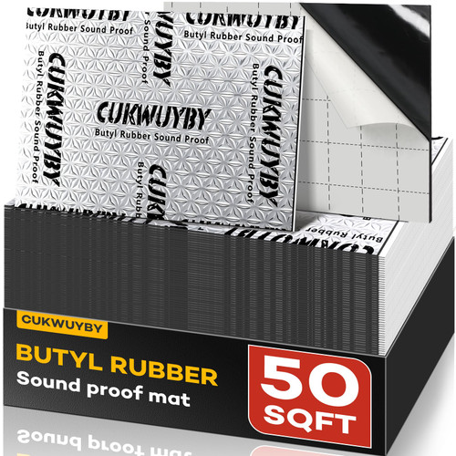 CUKWUYBY Butyl Sound Deadening 50mil 50sqft Sound Deadening Mat (46pcs)