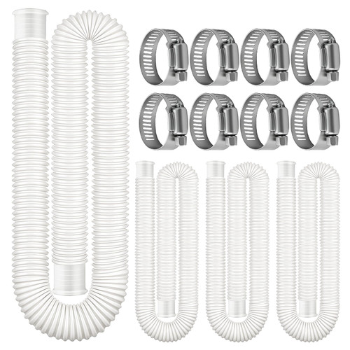 4 Pack, Pool Hoses for Above Ground Pools, 1.25 x 59 Inch, White