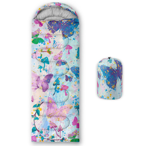 Sleeping Bags for Adults and Kids Backpacking Camping Sleeping Bags for Girls and Boys Lightweight Waterproof Cold/Warm Sleeping Bag for Season Camping Essentials Outdoor Travel with Compression Bags