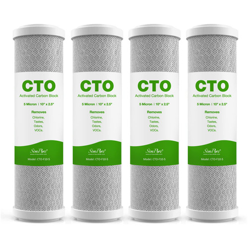 SimPure 5 Micron 10" x 2.5" Whole House CTO Carbon Sediment Water Filter