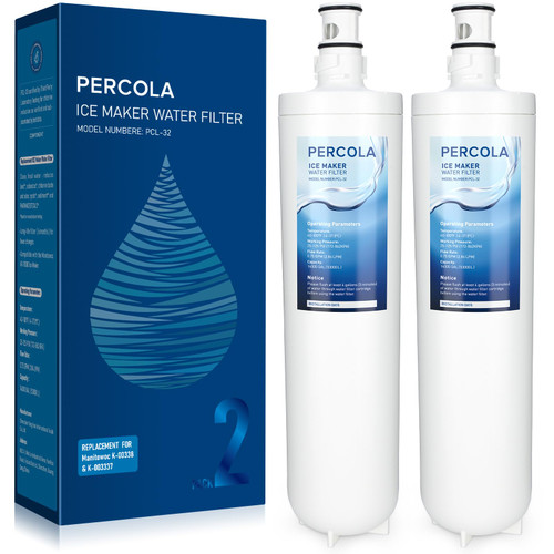 PERCOLA K00338/K00337 Arctic Pure Ice Maker Water Filter, 2-Pack